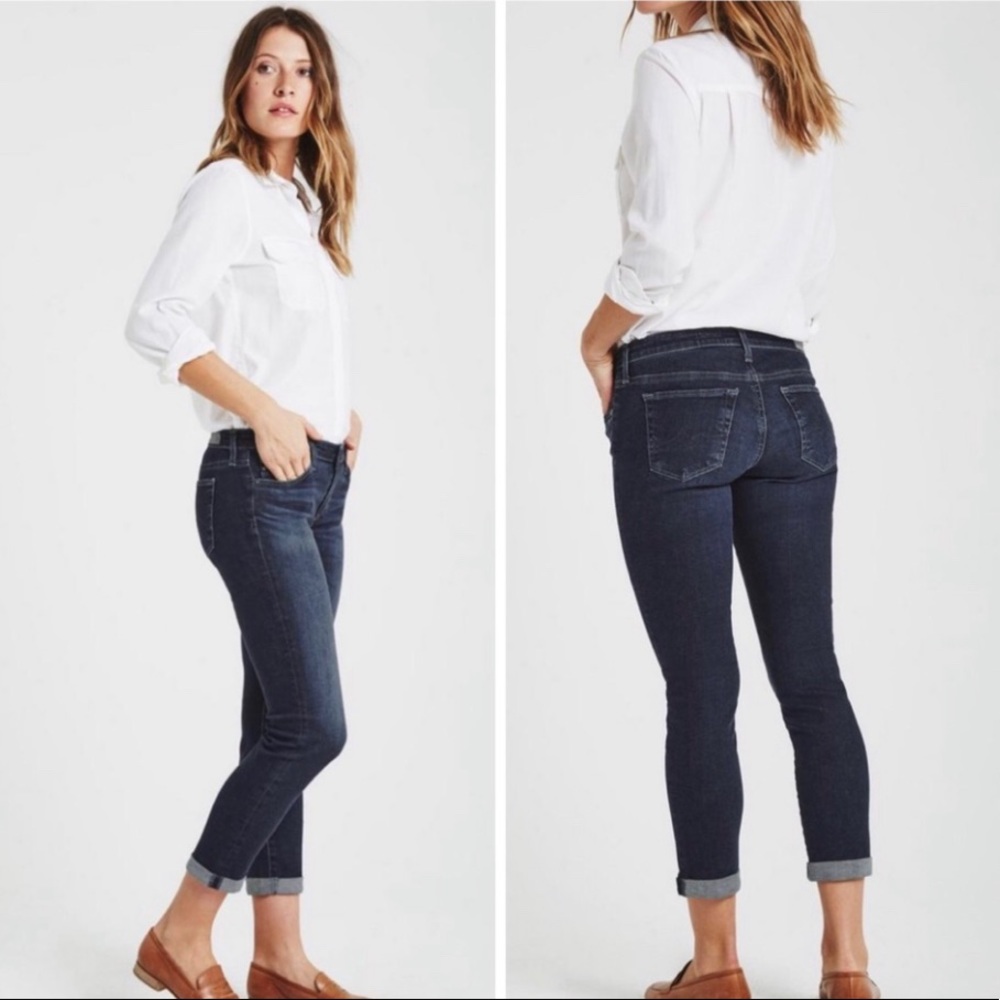AG Adriano Goldschmeid The
Stilt Roll-Up Skinny Ankle Jeans,
Indigo Wash sz. 27